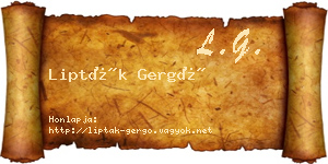 Lipták Gergő névjegykártya